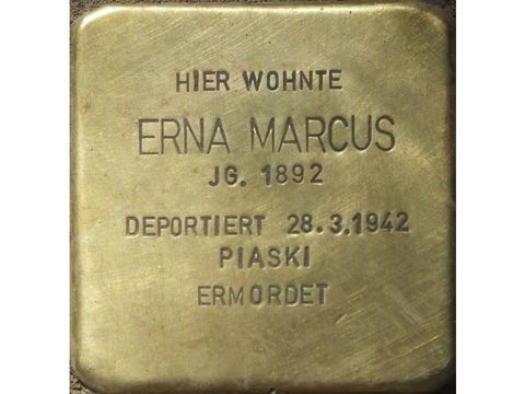 Stolperstein Erna Marcus (Bild: Stolpersteine-Initiative CW, Hupka)