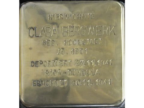 Stolperstein Clara Bergwerk (Bild: Stolpersteine-Initiative CW, Hupka)