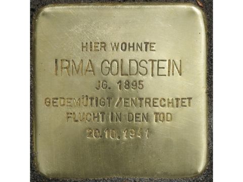 Stolperstein Irma Goldstein (Bild: Stolpersteine-Initiative CW, Hupka)