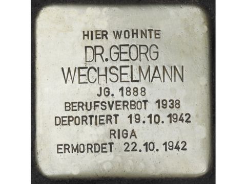 Stolperstein Dr. Georg Wechselmann (Bild: Stolpersteine-Initiative CW, Hupka)