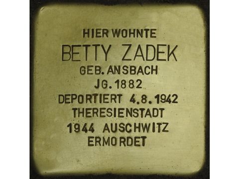 Stolperstein Betty Zadek (Bild: Stolpersteine-Initiative CW, Hupka)