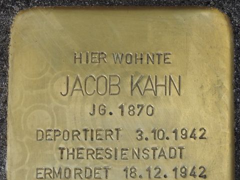Stolperstein Jacob Kahn (Bild: Stolpersteininitiative Charlottenburg-Wilmersdorf)