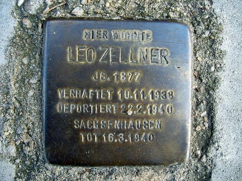 Stolperstein Leo Zellner (Bild: Wikimedia commons)