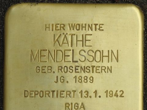 Stolperstein Käthe Mendelssohn (Bild: Stolpersteine-Initiative CW)