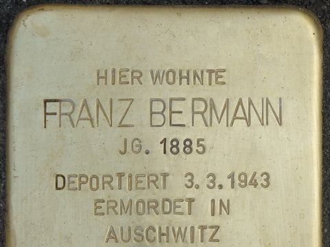 Stolperstein Franz Bermann (Bild: Stolpersteine-Initiative CW)