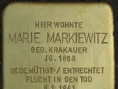 Stolperstein Marie Markiewitz (Bild: Stolpersteine-Initiative CW)