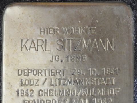 Stolperstein Karl Sitzmann (Bild: Stolpersteine-Initiative CW, Hupka)