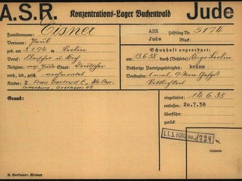 Karteikarte Buchenwald.