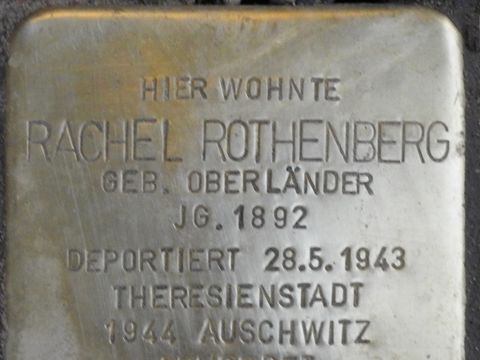 Stolpertein Rachel Rothenberg (Bild: Stolpersteine-Initiative Charlottenburg-Wilmersdorf)