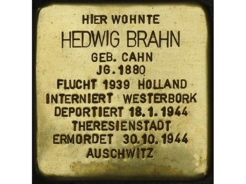 Stolperstein Hedwig Brahn (Bild: Stolpersteine-Initiative CW, Hupka)