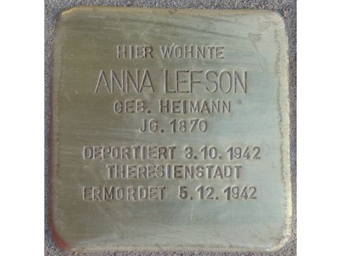 Stolperstein für Anna Lefson (Bild: Stolpersteine-Initiative CW, Hupka)
