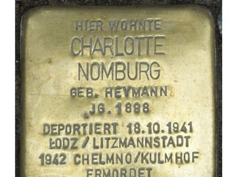 Stolperstein Charlotte Nomburg (Bild: Stolperstein-Initiative CW)