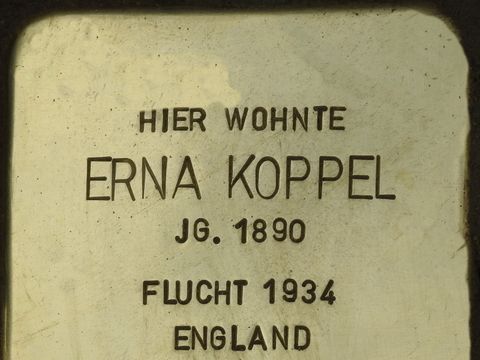 Stolperstein Erna Koppel (Bild: Stolperstein-Initiative CW, Hupka)