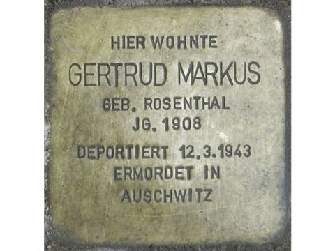 Stolperstein Gertrud Markus, Foto:H.-J. Hupka, 2014