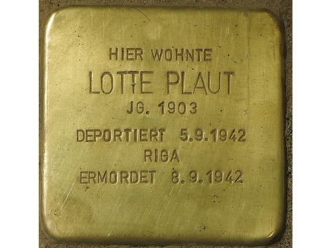 Stolperstein für Lotte Plaut