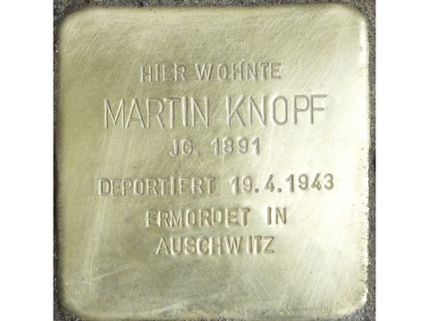 Stolperstein Martin Knopf, Foto:H.-J. Hupka