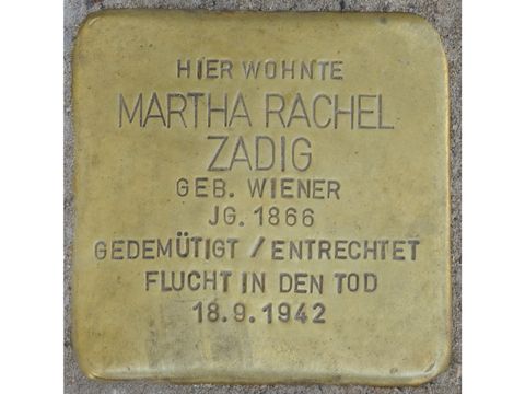 Stolperstein Martha Rachel Zadig