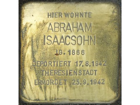 Stolperstein Abraham Isaacsohn, Foto:H.-J. Hupka, 2014