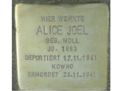 Stolperstein für Alice Joel (Bild: Stolpersteine-Initiative CW)