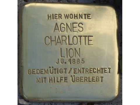 Stolperstein für Agnes Charlotte Lion