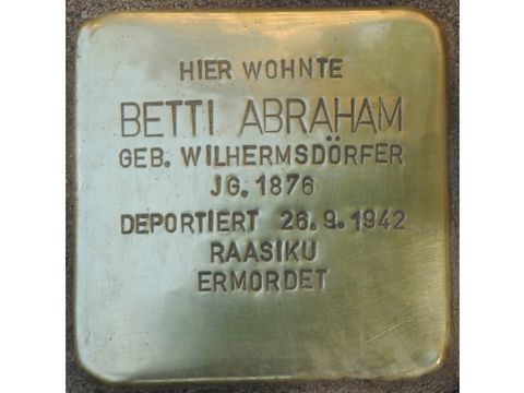 Stolperstein für Betti Abraham, Emser Str 16