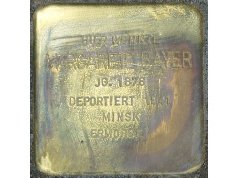 Stolperstein Margarete Bayer, Foto:H.-J. Hupka, 2014