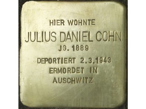 Stolperstein Julius Daniel Cohn (Bild: Stolpersteine-Initiative CW, H.-J. Hupka)
