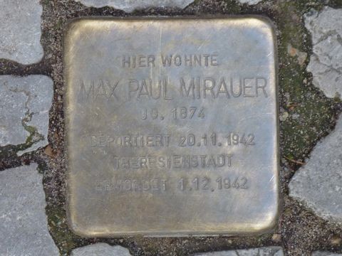 Stolperstein Max Paul Mirauer, Foto: KHMM