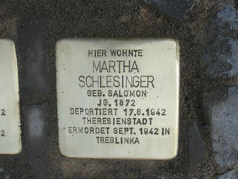 Stolperstein Martha Schlesinger (Bild: Stolpersteine-Initiative CW, W. Knoll)
