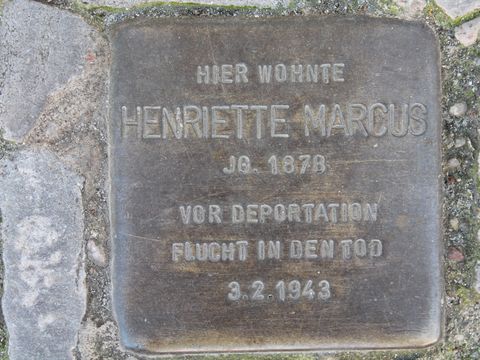 Stolperstein für Henriette Marcus, 26.1.2012, Foto: KHMM