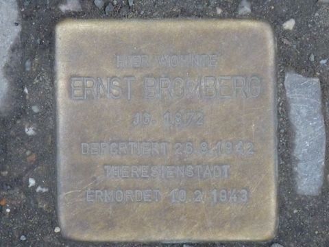 Stolperstein für Ernst Bromberg, 27.2.2013, Foto: KHMM