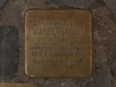 Stolperstein Samuel Jacoby, Foto: A. Bukschat & C. Flegel, 03.10.2012