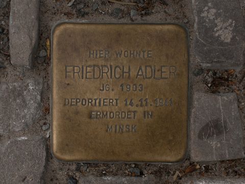 Stolperstein Friedrich Adler, April 2013