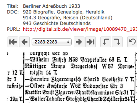 Adressbucheintrag von 1931