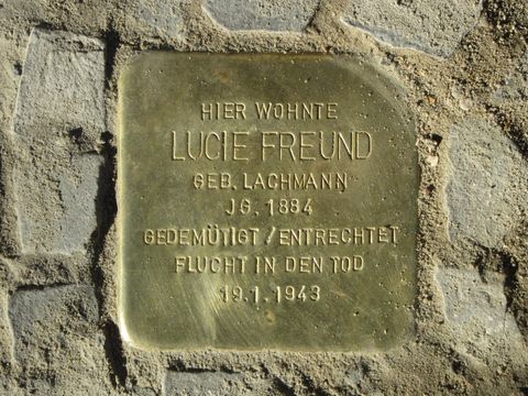 Stolperstein Lucie Freund, Foto: F. Siebold