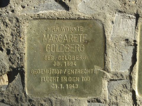Stolperstein Margarete Goldberg, Foto: F. Siebold