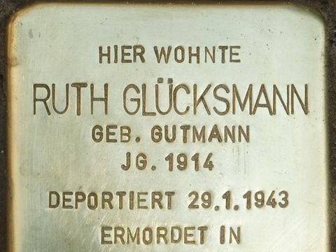 Stolperstein Ruth Glücksmann, 2014