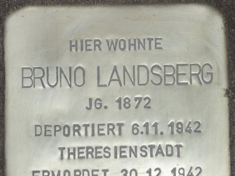 Stolperstein Bruno Landsberg , Foto:H.-J. Hupka, 2013