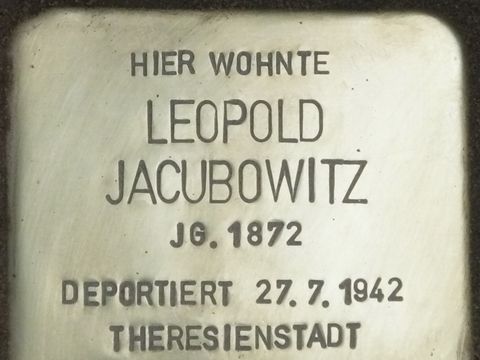 Stolperstein Leopold Jacubowitz, Foto: H.-J. Hupka, 2013