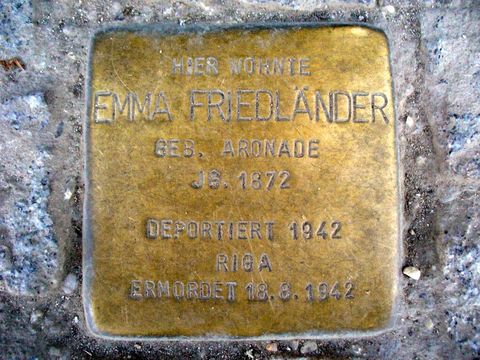 Stolperstein für Emma Friedländer