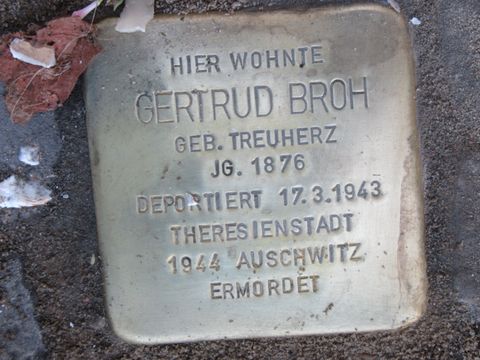 Stolperstein Gertrud Broh, Foto: F. Siebold