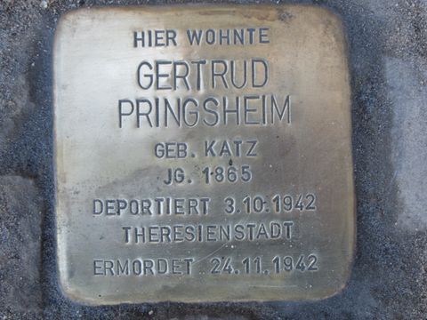 Stolperstein Gertrud Pringsheim, Foto: F. Siebold