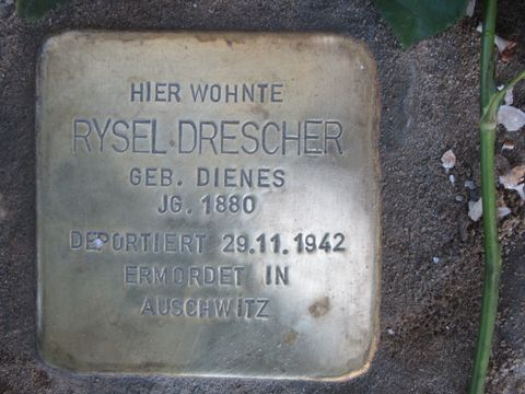 Stolperstein Rysel Drescher, Foto: F. Siebold