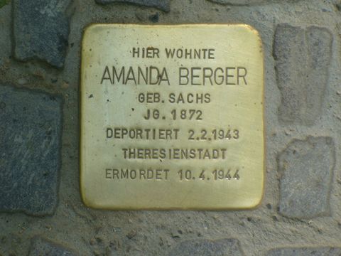 Stolperstein Amanda Berger (Bild: Bezirksamt Charlottenb.-Wdf., B.Plewa)