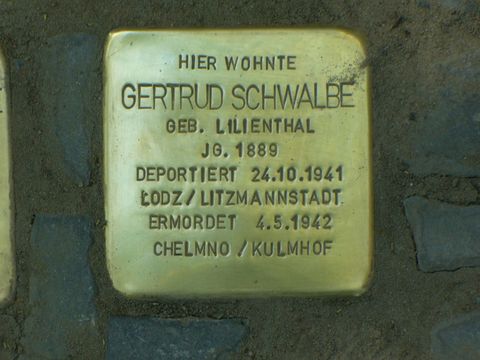 Stolperstein für Gertrud Schwalbe, Foto: B.Plewa