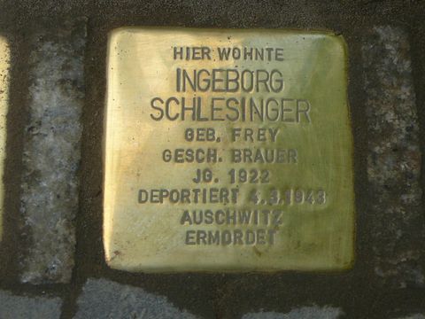 Stolperstein Ingeborg Schlesinger (Bild: Wolfgang Knoll)
