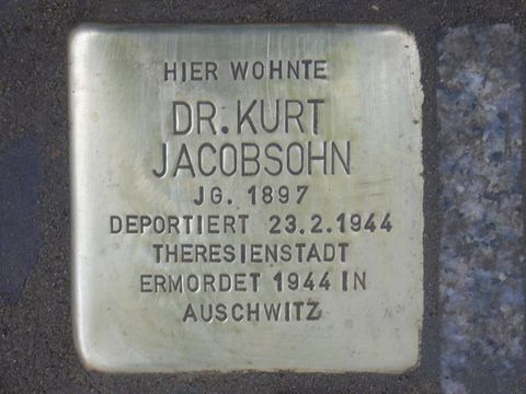 Stolperstein für Dr. Kurt Jacobsohn