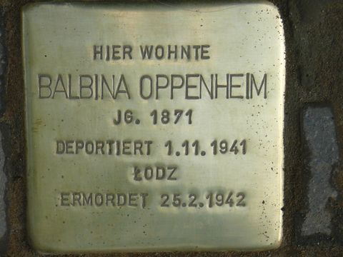 Stolperstein für Balbina Oppenheim