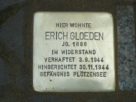Stolperstein Erich Gloeden (Bild: Stolpersteine-Initiative CW, W. Knoll)