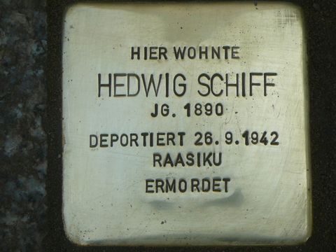 Stolperstein Hedwig Schiff (Bild: Stolpersteine-Initiative CW, W. Knoll)